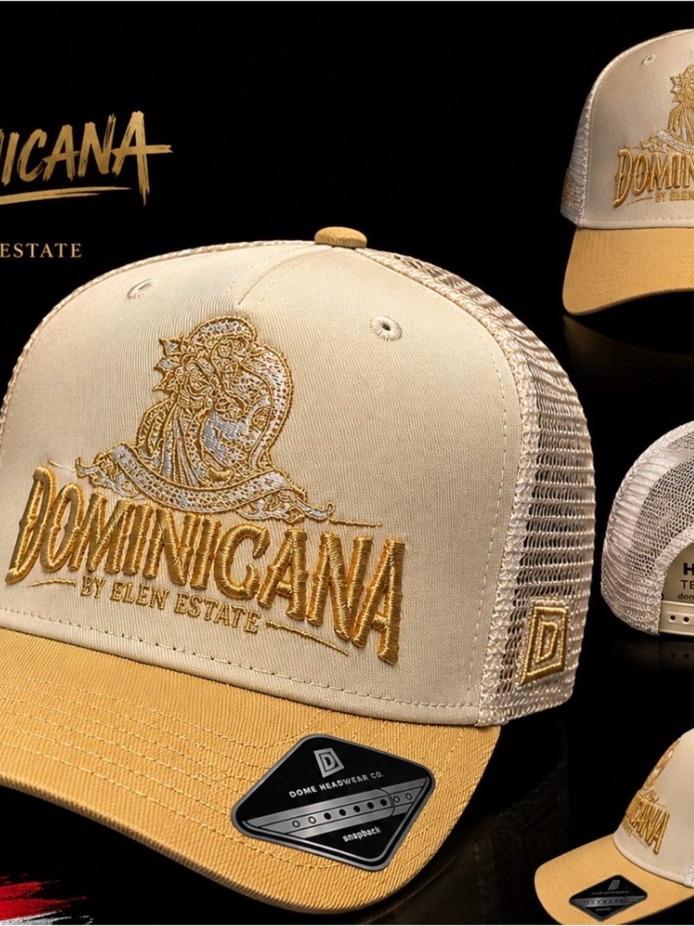 Beige and Mustard Trucker Hat